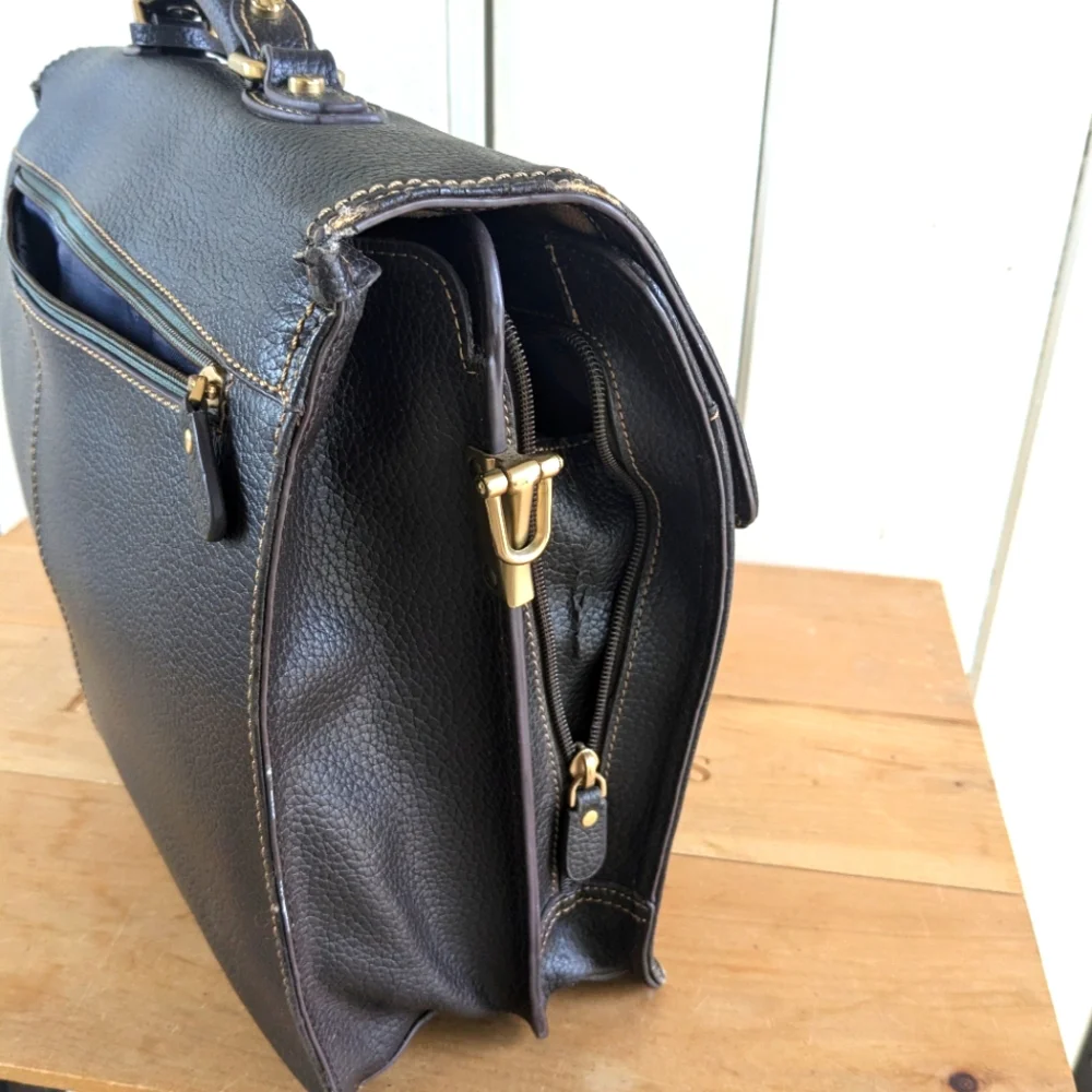 Vintage Brooks Brother Pebble Grain Leather Briefcase